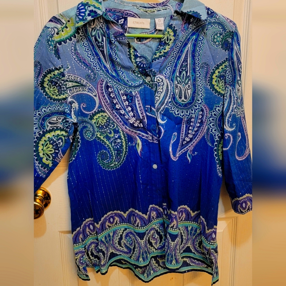 Paisley print lightweight shirt chicos